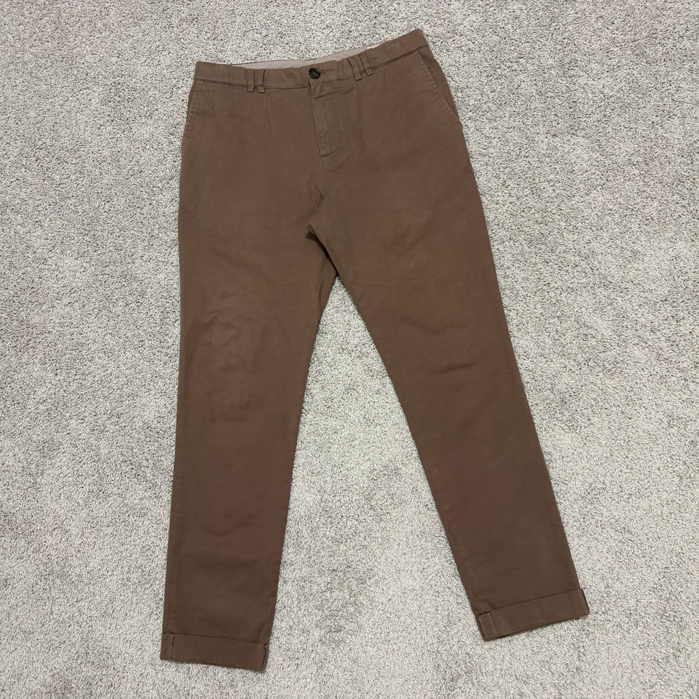 Brunello Cucinelli Chino Pants Trousers Stretch Brown Italy Mens Sz 50 (~33x30)
